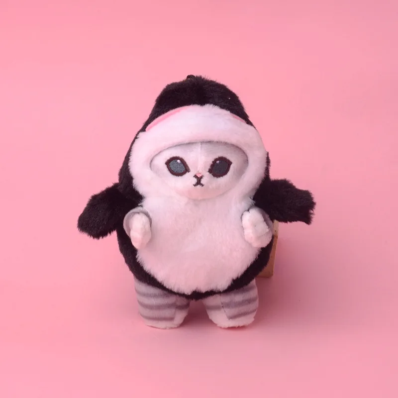 أحدث اليابانية لطيف Mofusand القرش القط أفخم لعب Kawaii المفاتيح الكرتون على ظهره قلادة صغيرة الديكور الفتيان هدايا عيد