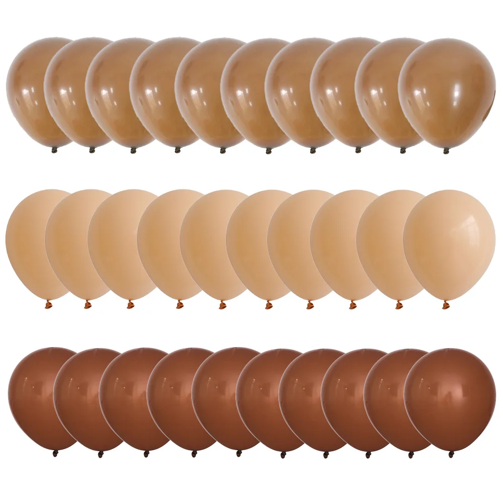 30pcs 10inch Retro Coffee Brown Balloon Gold Confetti Latex Baloon Baby Shower Birthday Wedding Party Decorations Matte Globos