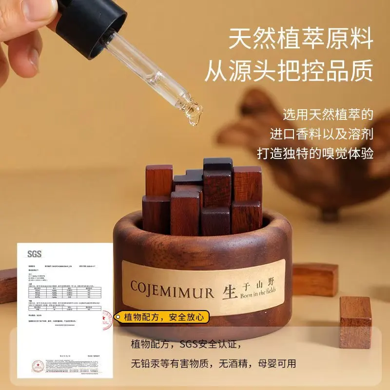 Firewood Pile Shape Wood Diffuser Essential Oil Reedless Aroma Diffuser Car Home Bedroom Fragrance Desktop Ornament Souvenir Gif