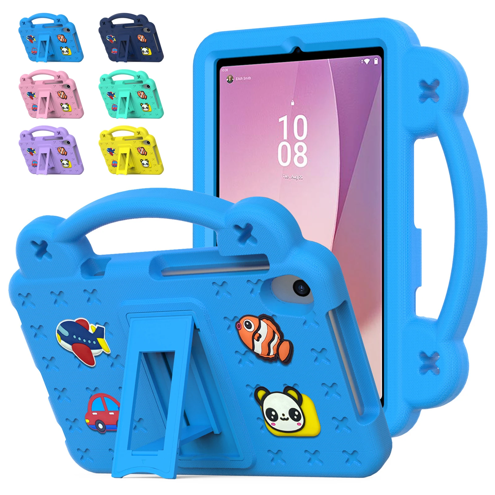 

NEW For Lenovo Tab M8 4th Gen TB300FU/XU Cartoon Kids Shockproof Case EVA Handle Stand Cover