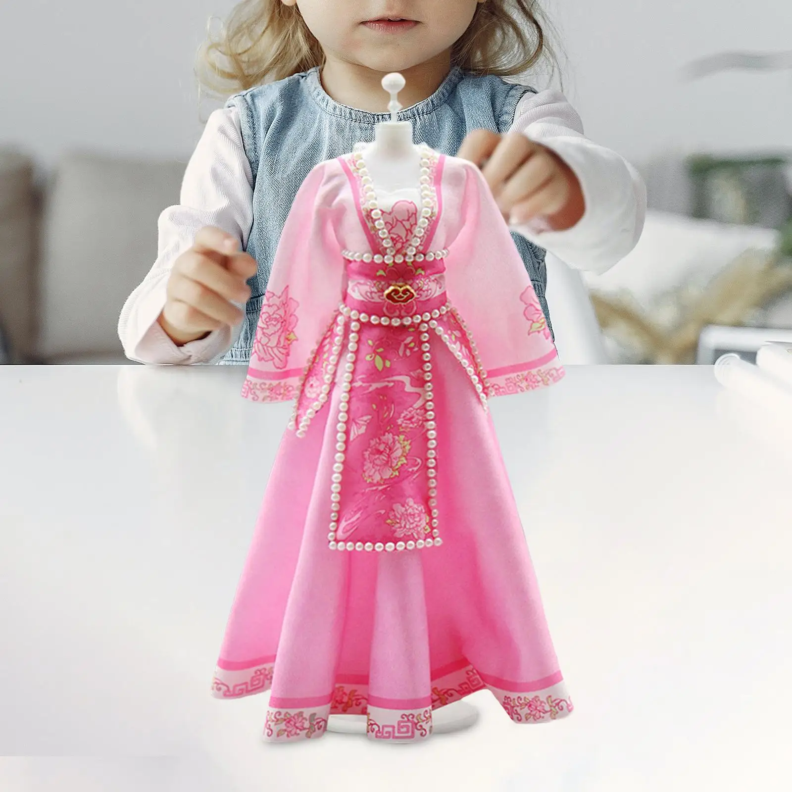 DIY Hanfu Clothes Toys Doll Hanfu Clothes Making Learn to Sew Sewing Kits for Children Beginners Kids Age 8-12 Birthday Gift