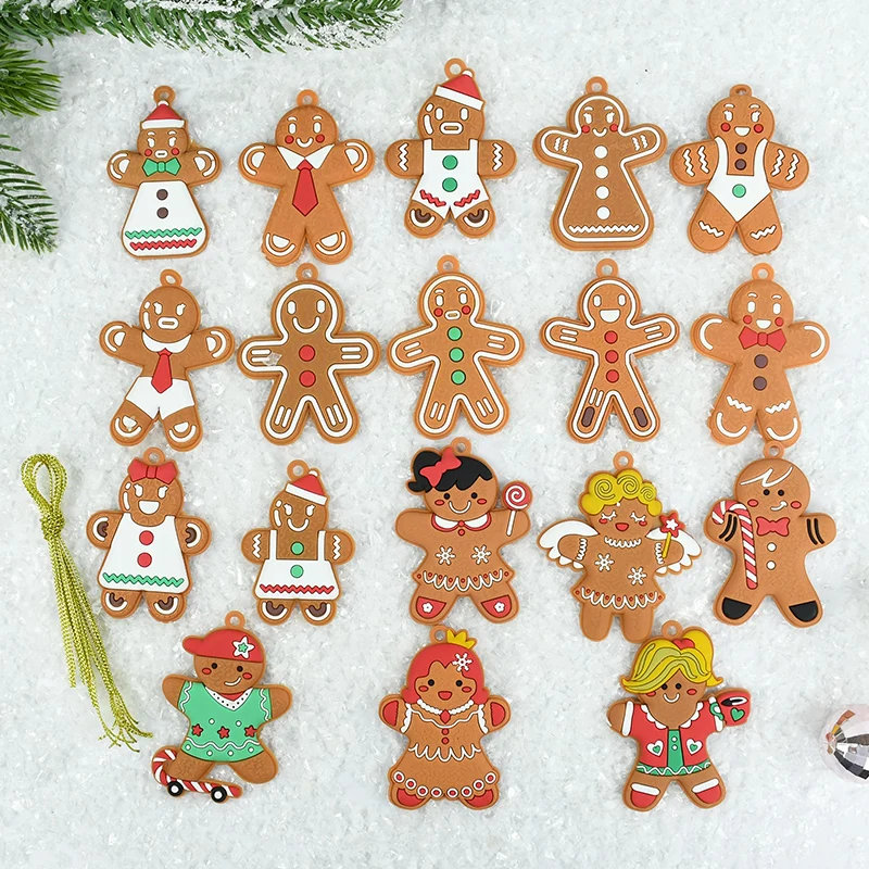 

1Set Christmas Gingerbread Man Hanging Ornaments Christmas Decorations for Xmas Tree Decor Home Noel Navidad New Year Gift