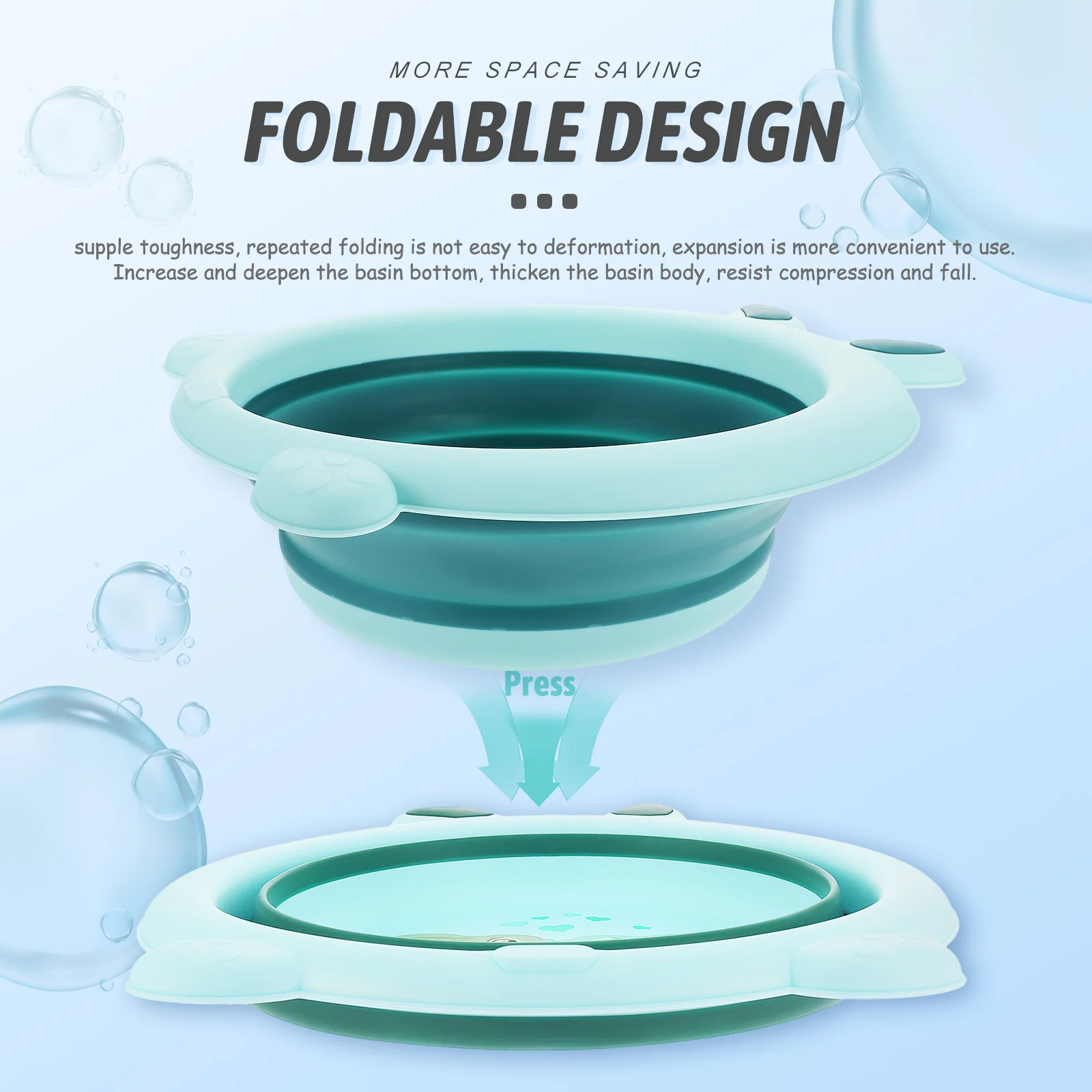 

Cartoon Washbasin Portable Folding Basin For Travel Face Wash Basin Collapsible Lightweight Safe Material