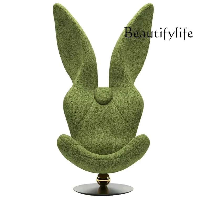 

Nordic creative rabbit chair antique design rotatable sofa chair