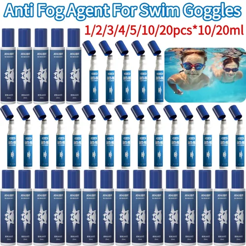Imagen 1 del producto Agente antiniebla sólido para gafas de natación, solución limpiadora de máscara de buceo con lentes de vidrio, aerosol antivaho, previene la niebla, 1-20 piezas, 10/20ml