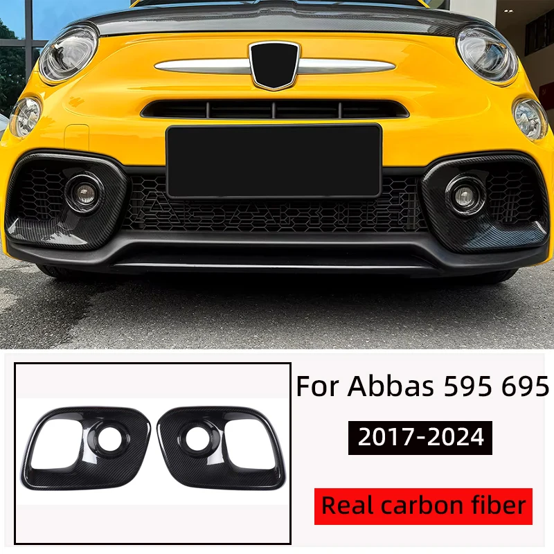 

For Abarth 595 695 2017-2024LHD RHD Real carbon fiber front fog lamp cover car front fog lamp cover sticker styling accessories