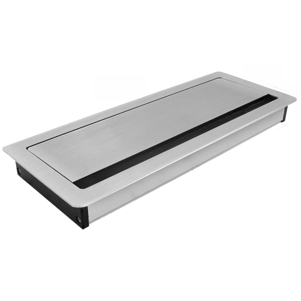 Rectangular Desk Cable Grommets Wire Hole Cover Aluminum Alloy Cable Management Box Thread Hole Cover Plate Furniture