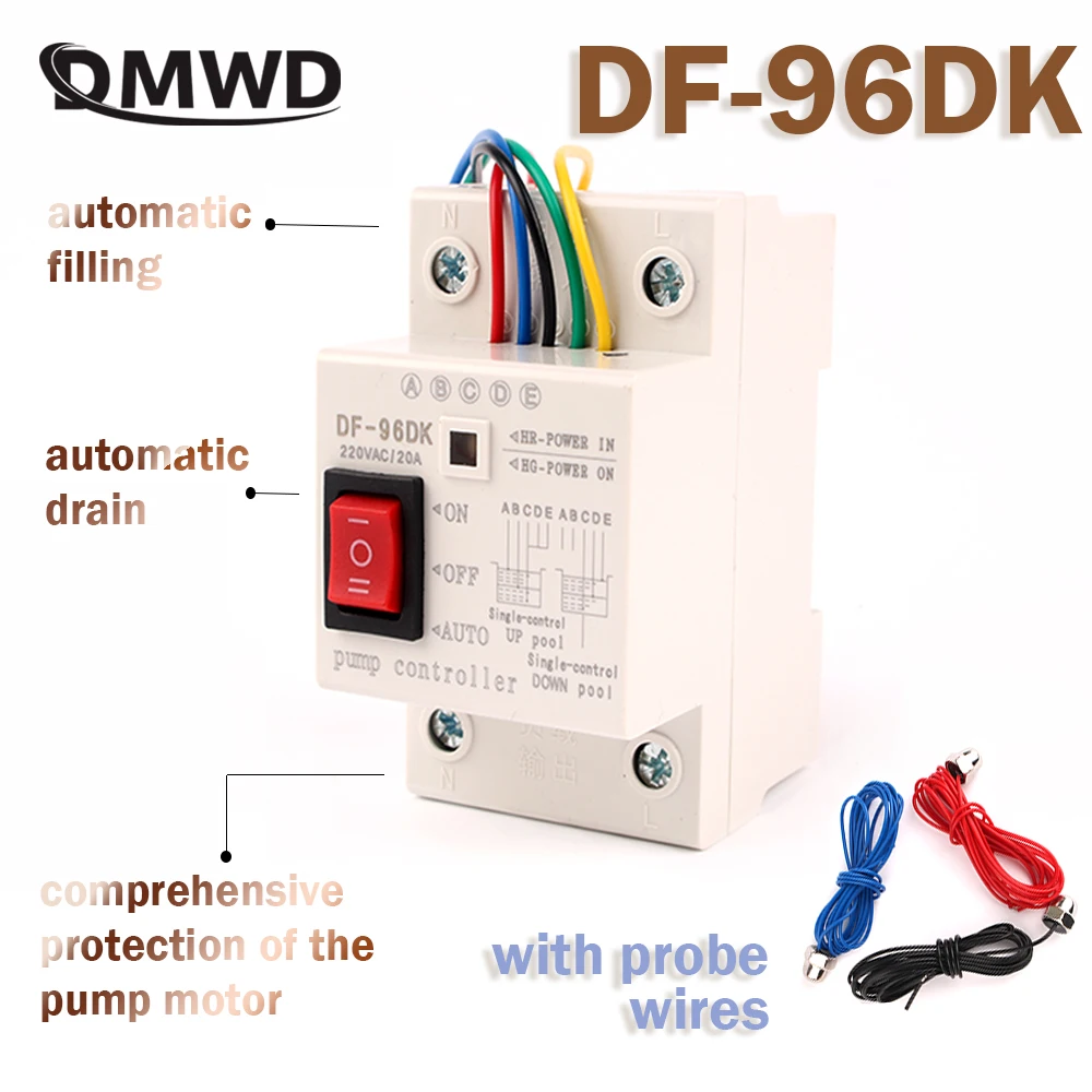 DF-96D 96DK  A/B Automatic Water Level Controller Switch 10A 220V Water tank Liquid Level Detection Sensor Water Pump Controller