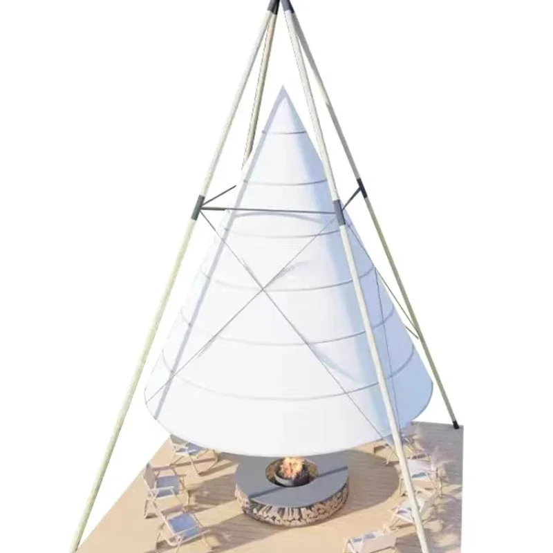 Outdoor lantern tent, bamboo cone lantern tent Internet celebrity clock in restaurant bar camp Oxford cloth canopy