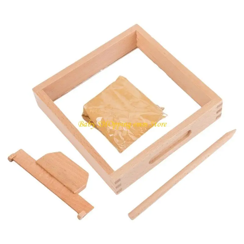 

23GD интерактивная песчаная коробка для написания подноса для детских букв и номерной практики с удобной деревянной ручкой для