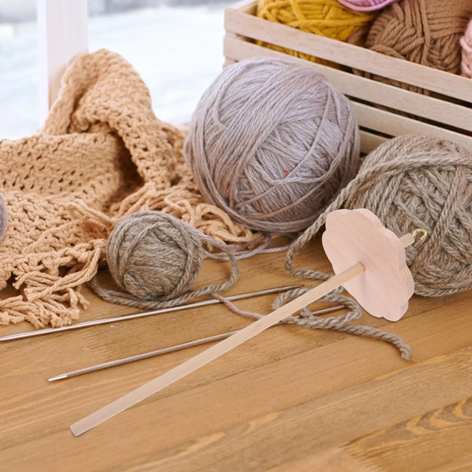 Wooden Spinning Wheel Part Durable Hardwood Threaded Top Spindle For Smooth Yarn Production Craft Knitting Roving