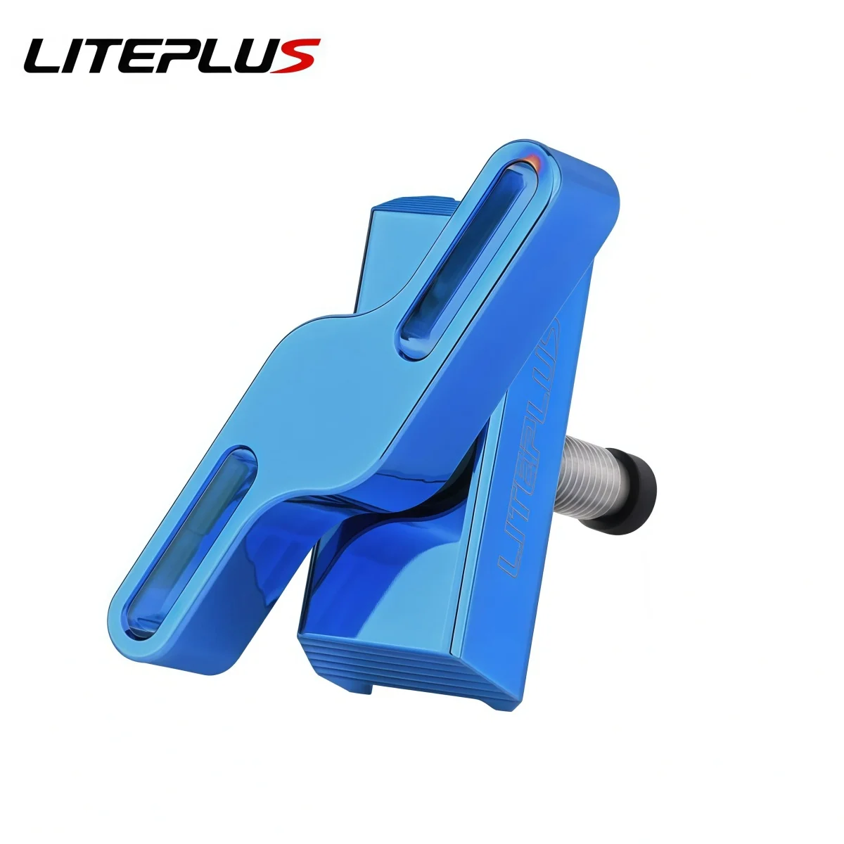 LITEPLUS Aluminum Alloy Hinge Clamps (C-Clip) For Brompton Folding Bike - CNC Machined Full-Wrap Design (Blue Silver Iridescent) - view 6