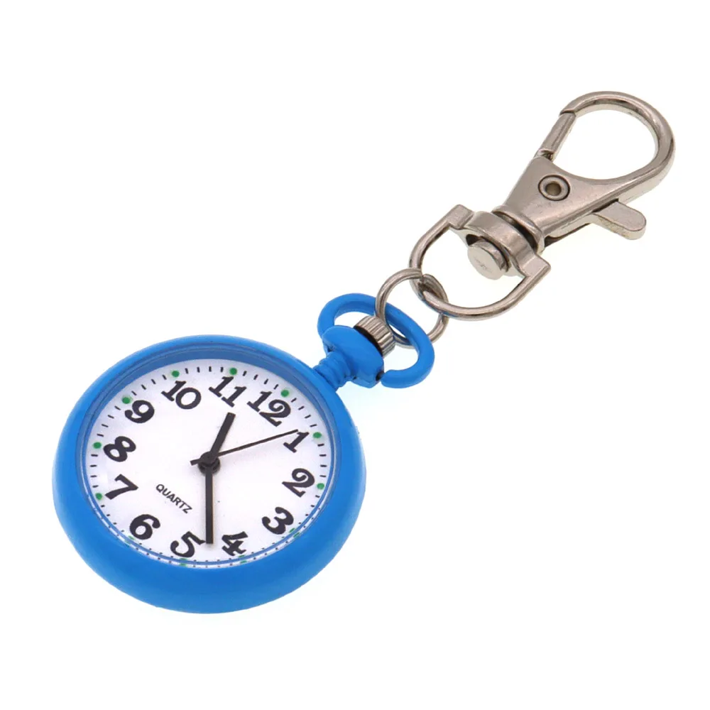 Quartz Pocket Watch Keychain Clocks Round Dial Portable Simple Pendant for Women Men Gifts Fashion Student Watch