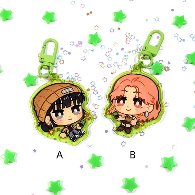 Green Yuri Acrylic Keychains Anime Themed Unique Gift Ideal for All Ages Collectible Keychains