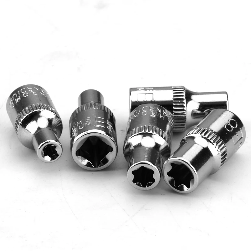 Imagem -02 - Torx Star Bit Soquete Grupo tipo e Ferramentas de Reparo Manual e4 e5 e6 e7 e8 Pcs Drive