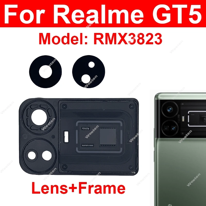 

For Realme GT5 GT 2 3 5 7 Pro GT 7 Pro GT Neo 5 Master Explorer Rear Camera Glass Lens Cover Back Camera Lens and Frame Holder