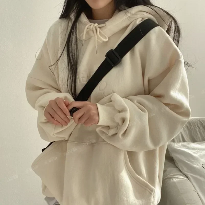 

Autumn Vintage Letters Embroidered Sweatshirt Women Winter Tops Oversized Girls Streetwear Y2k Korean Fashion Pullovers Hoodie