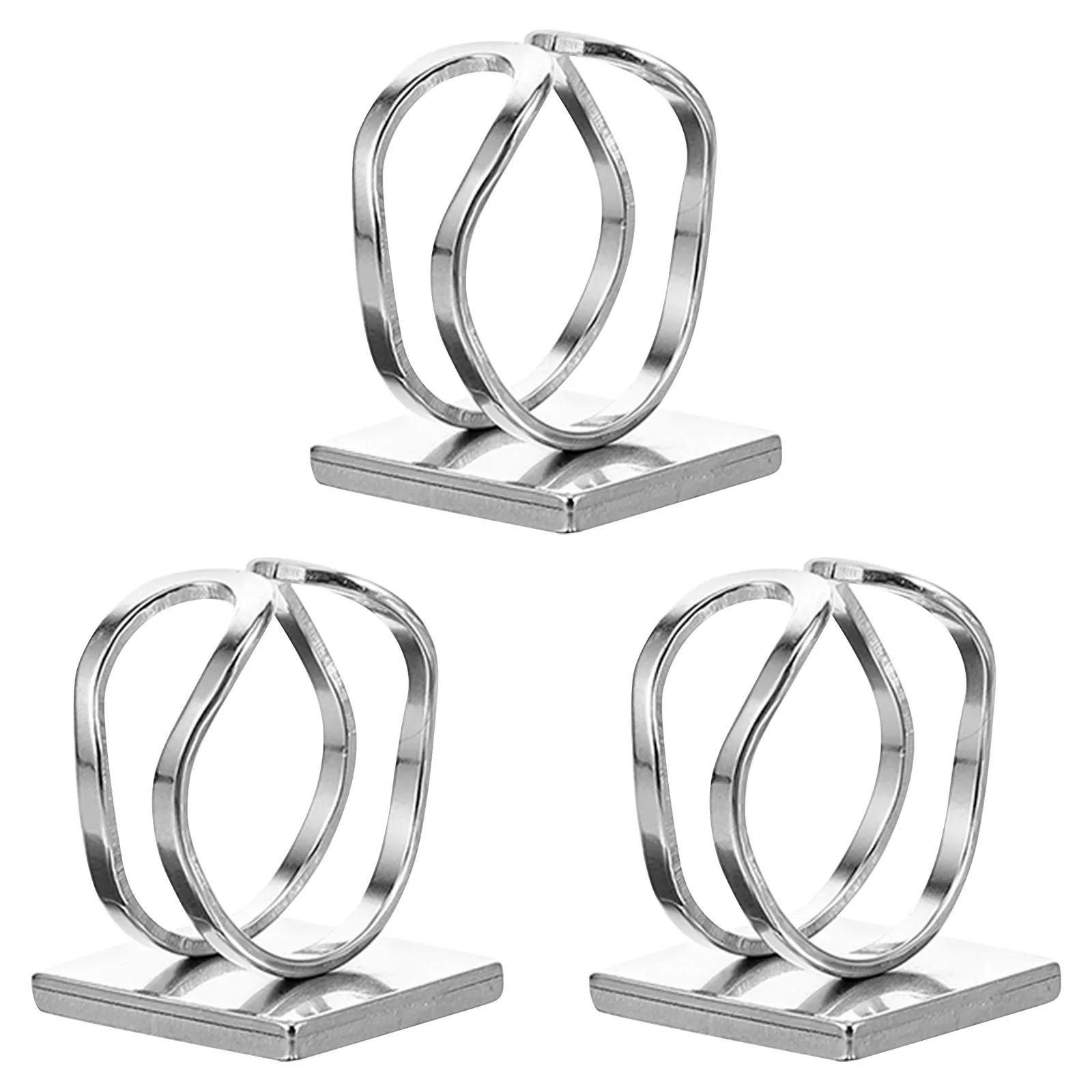 3Pcs Square Adjustable Ring Base Bezel Settings Flat Pad Metal Jewelry Blanks Rings for Making Cabochon Resin DIY