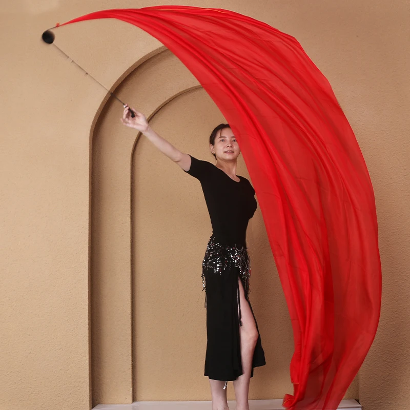 Voile de danse en soie Poi élégant voile de soie écharpe Poi boule Streamer élégant danse du ventre Poi Streamer couleurs progressives foulard en soie voile