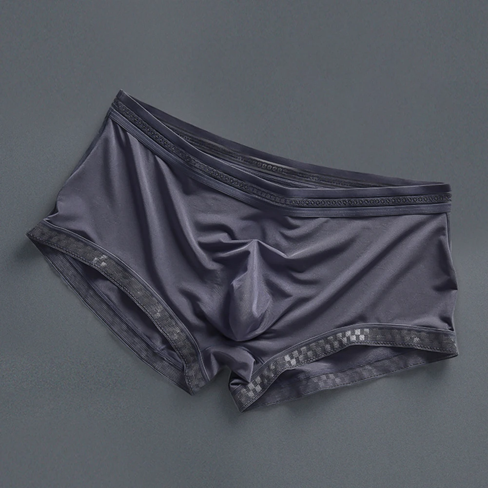 

Breathable Underwear Men Ice Silk Underwear Lounge Wear Sleepwear XL Comfortable Fit Low Waist Seamless Design Slightly Elastic