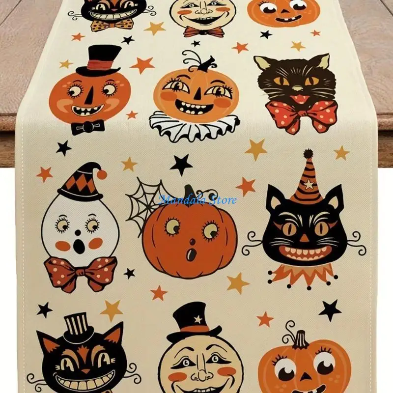 

U2JC Waterproof Linen Horror Theme Dining Table Decoration for Halloweens