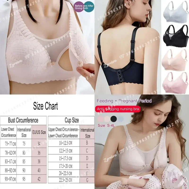 Wireless Soft Front Opening Nursing Bra for Pregnancy and Postpartum Daily Wear Shapewear Comfortable Supportive Maternity