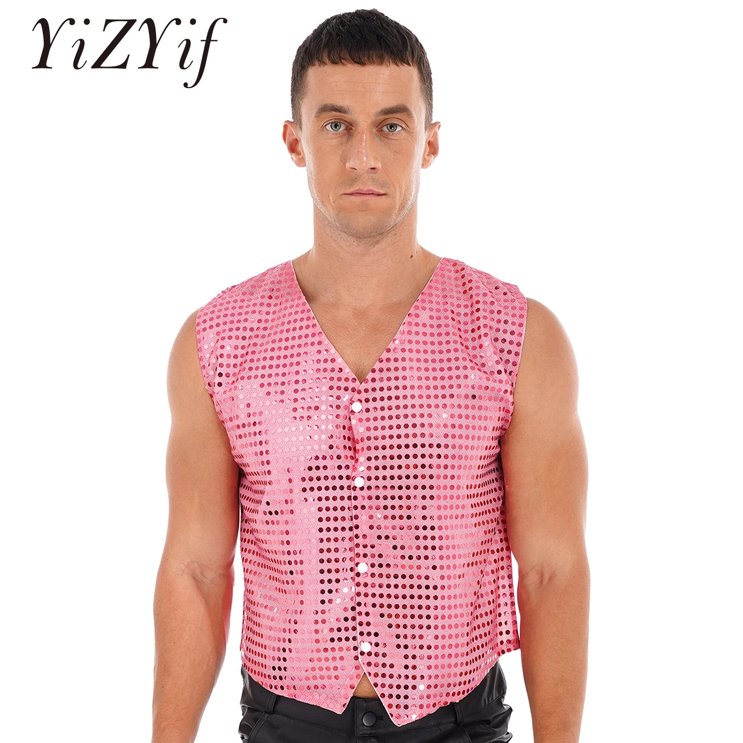 Chaleco de lentejuelas brillantes para hombre, trajes de baile modernos de Jazz, chaqueta de moda, chaleco, fiesta Rave, ropa para el escenario, Ropa de baile