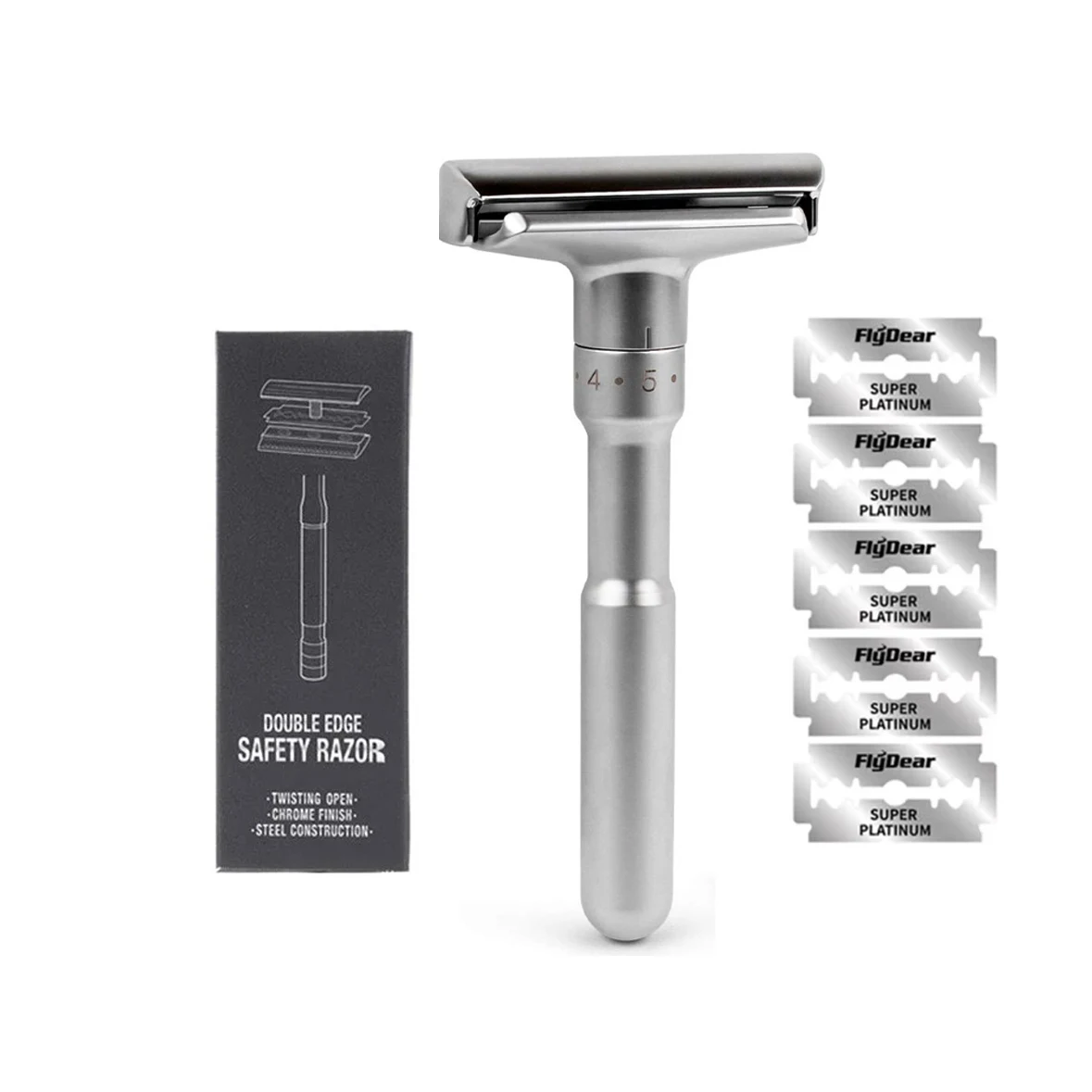 

Adjustable Safety Razor Double Edge Classic Men Folding Shaving 1-6 File Hair Removal Shaver With 5PCS Titanium Coated Blades