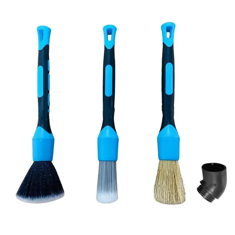 New car wash brush tire cleaning gap three piece set brush air vent ultra soft fur interior detail brush