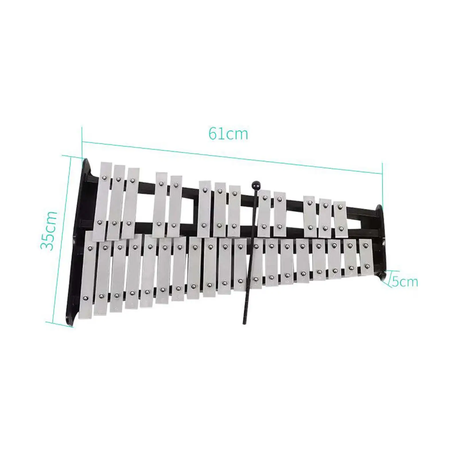 Professional Style Percussion Xylophone 32 Note Metal Glockenspiel Bell with Mallets Carry Bag for Music Education and Band