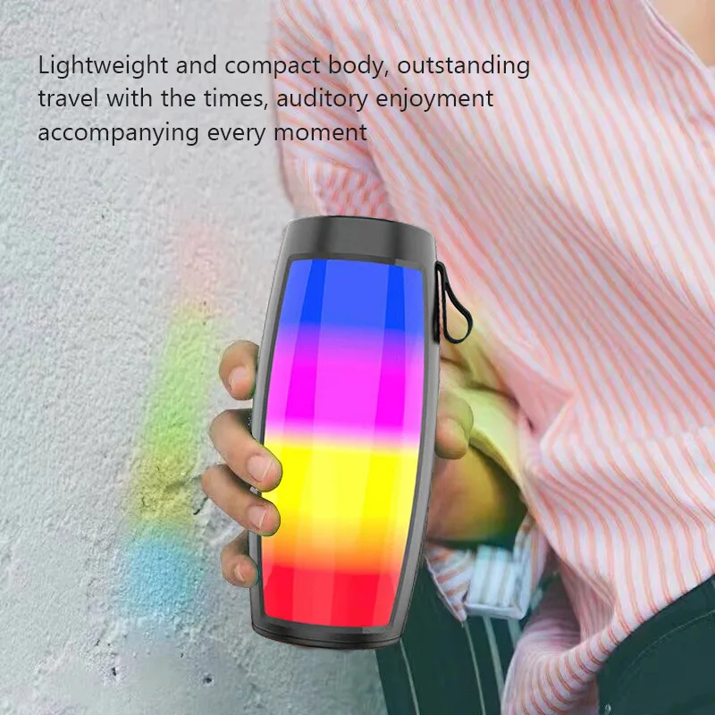 مكبرات صوت بخاصية البلوتوث المحمولة، أضواء LED، مكبر صوت خارجي يدعم TF، هدية صوت السيارة، صندوق الصوت اللاسلكي