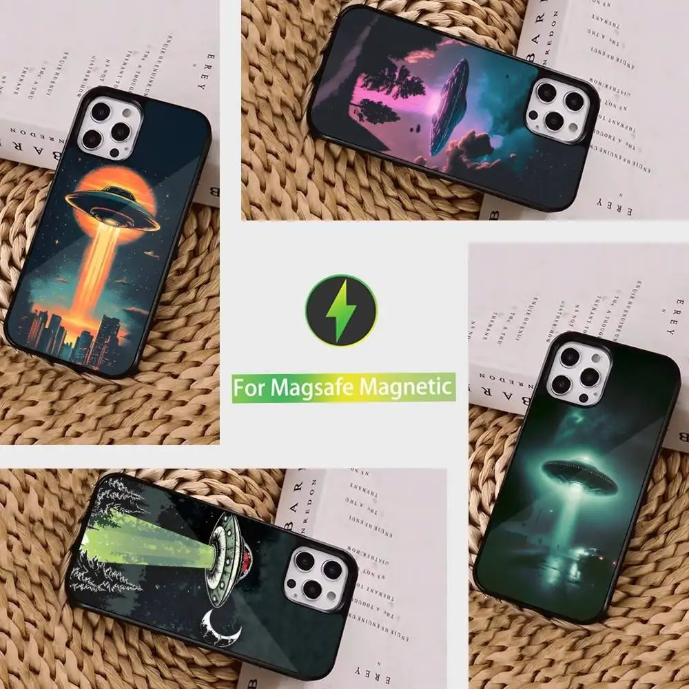 

Space UFO Alien Funny Thing Case For iPhone 16,15,14,17,13,12,11,Pro,Max,Plus,Mini, Magsafe,Magnetic Wireless Charging Case