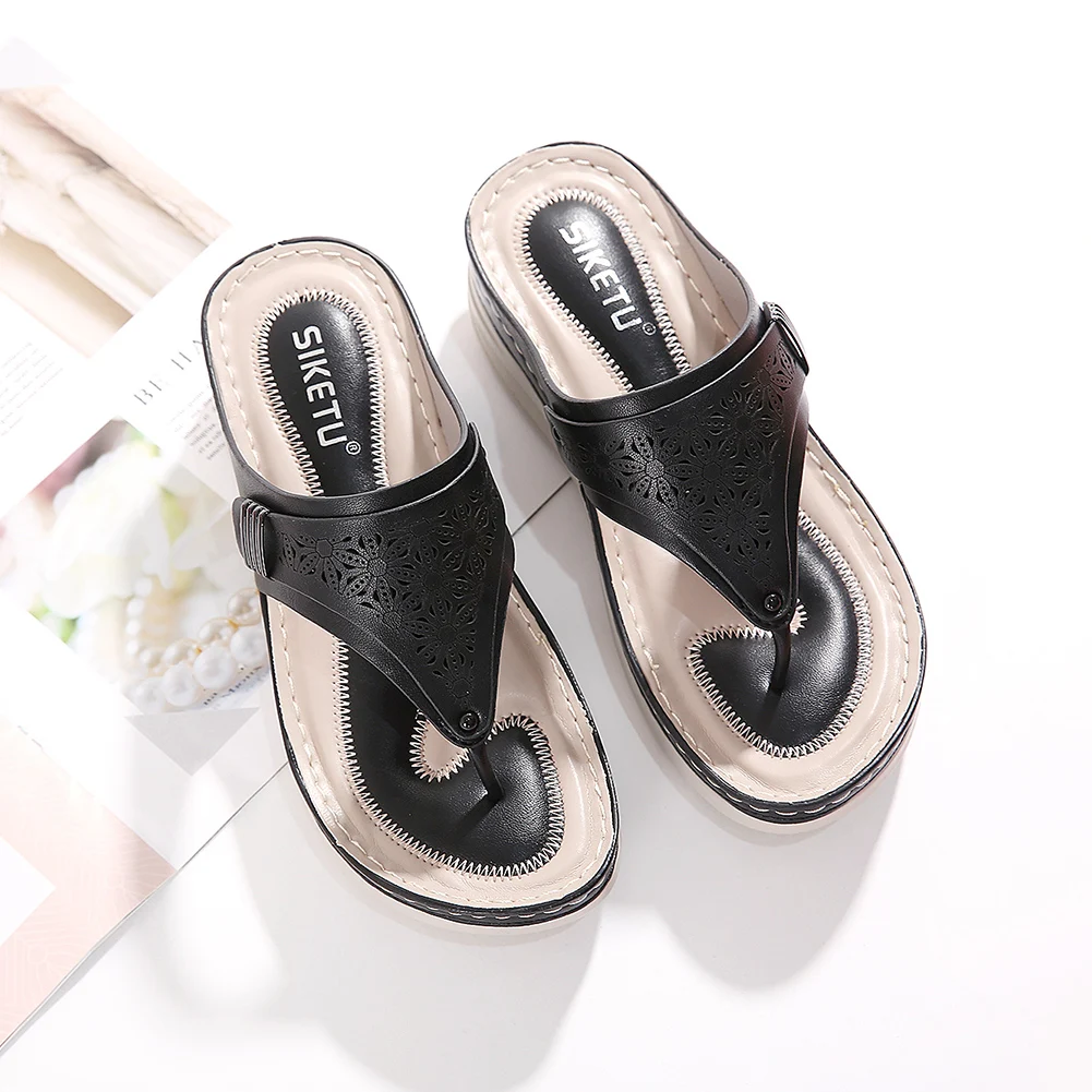 

Women Orthopedic Sandals Casual Wedge Sandals Breathable Thick Sole Beach Shoes Comfortable Clip Toe Sandals for Beach