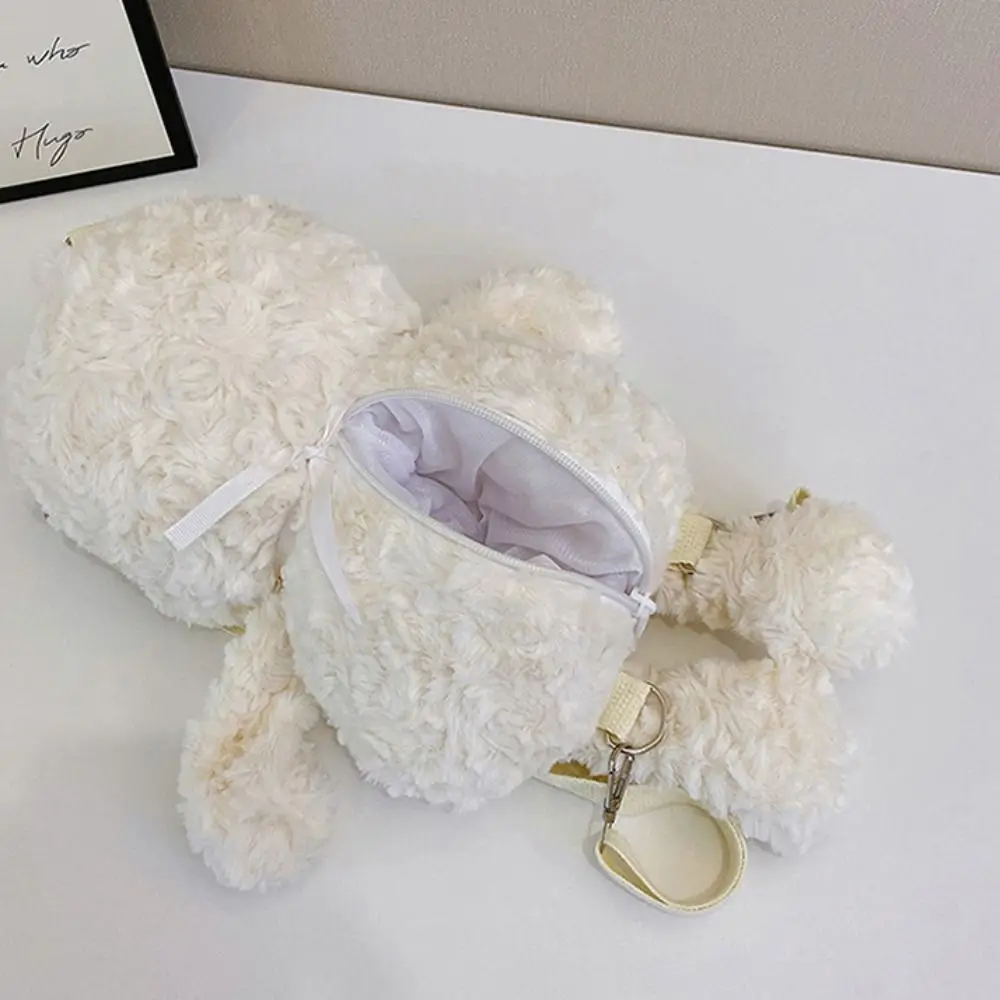 Mochila para perro Westie de algodón PP, bolsa de piel de peluche de gran capacidad, mochila suave y portátil para correr