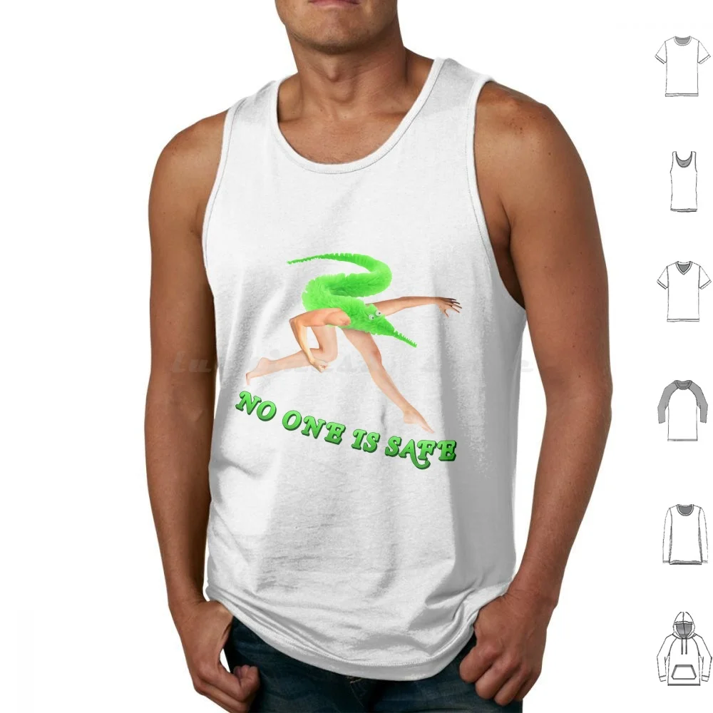 Worm On A String Time ~ Painting Aesthetic Cursed Collection ~ No One Is Safe Set ~ Green Tank Tops Print Cotton Oh Worm
