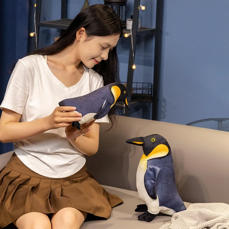 Symulacja Urocza Stojąca Rodzina Pingwinów Pluszowa Zabawka Realistyczne Antarktyczne Zwierzęta Morskie Wypchane Lalki Prezent Urodzinowy Dla Dzieci
