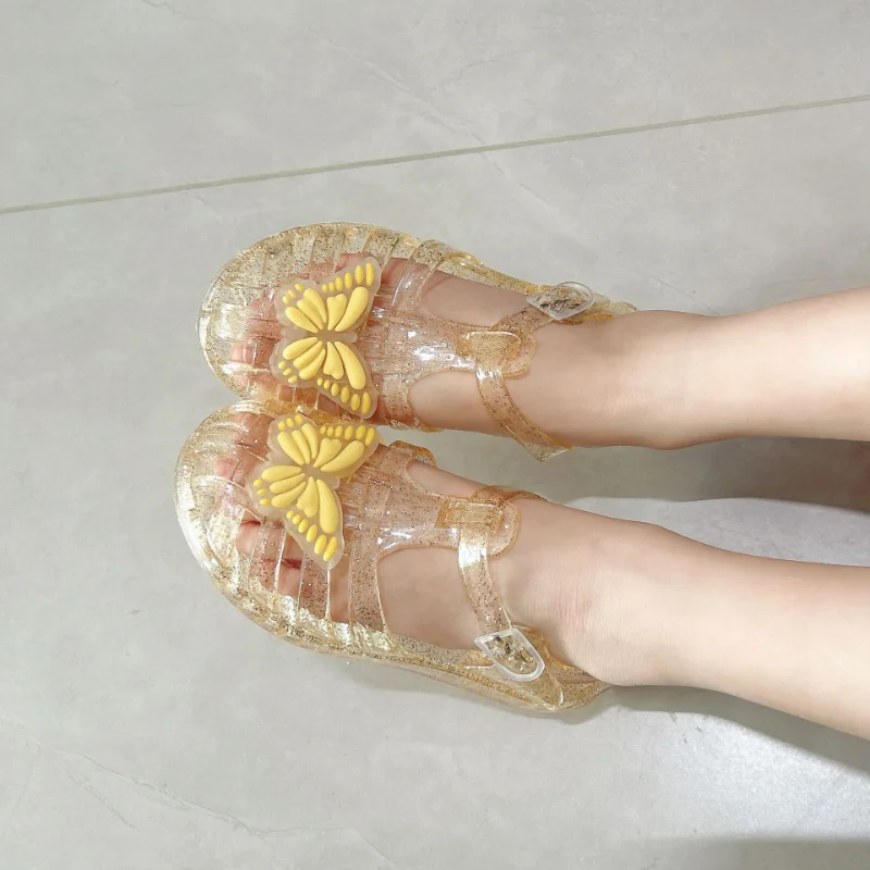 

Детская повседневная обувь Сандалии Пляжная обувь Летняя обувь с бабочкой из ЭВА для девочек Нескользящая обувь ​ Туфли с мягкой подошвой фиолетового и розового цвета, размер 24–34