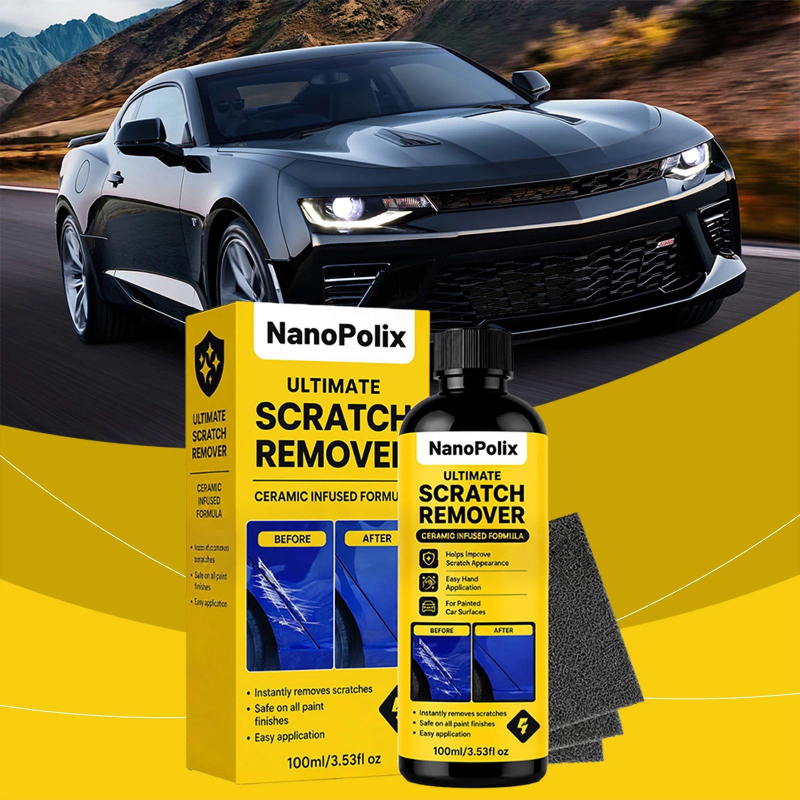 Scratch Remover Car Paint Repair Paste for Light Scratches Swirls Marks Scuff Water Spots Polishing Compound Restores Shine