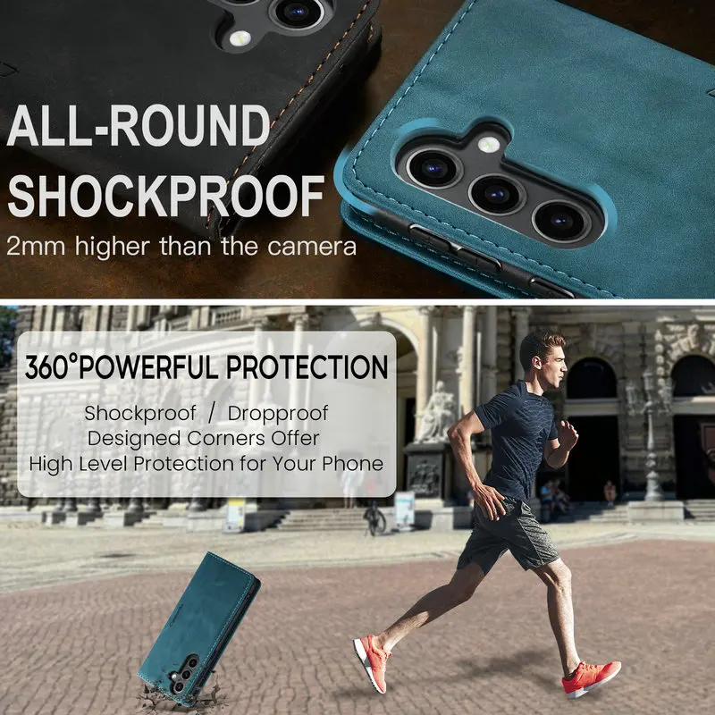 Flip Leather Case for Samsung Galaxy S25 Ultra S23 A53 A73 A72 A52 A54 A34 A32 A22 A12 M51 S21 S20 FE Silicone Protection Cover image 5