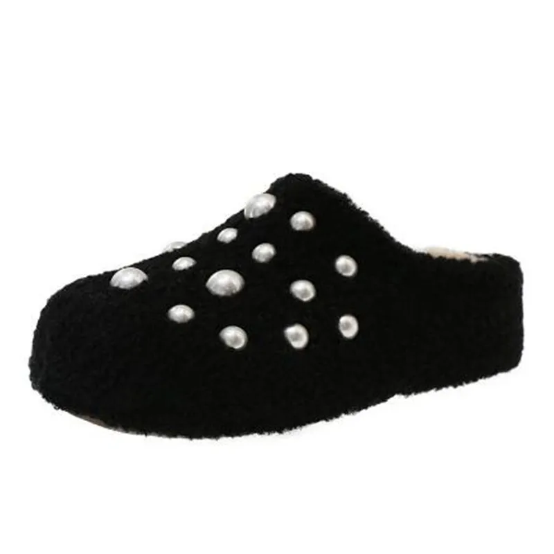 شتاء جديد إمرأة لؤلؤة نعال من القطن الحب كتم لينة وحيد الأحذية داخلي مريح لطيف صامت ضوء السجاد غرفة المعيشة النعال