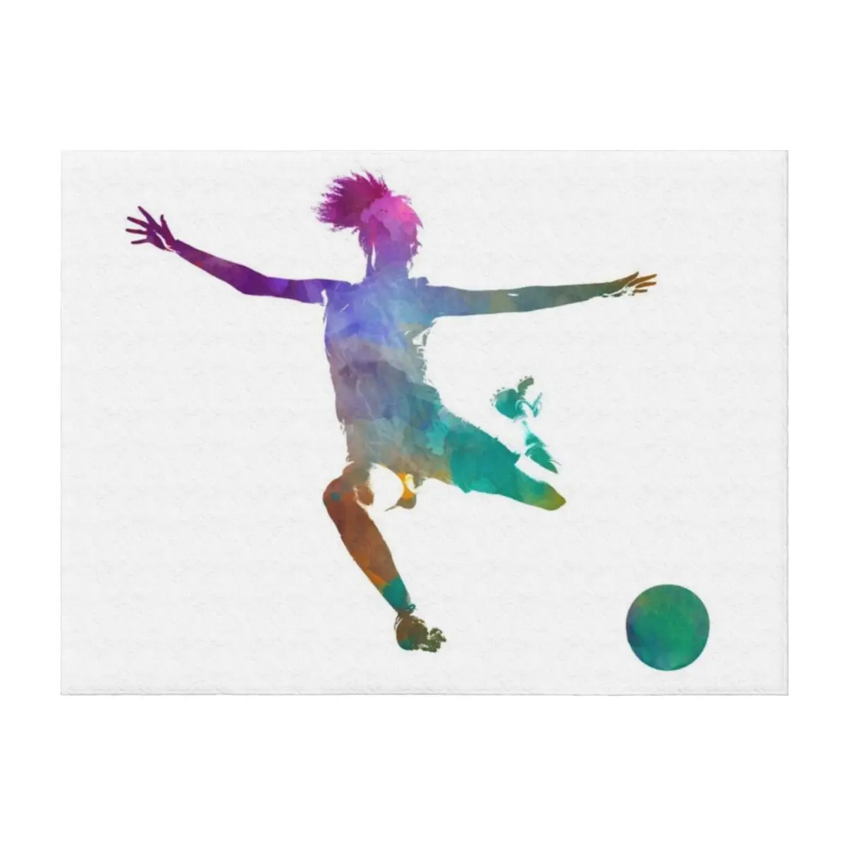

Woman soccer player 03 in watercolor Throw Blanket for winter Heavy Furry Decorative Sofas Blankets