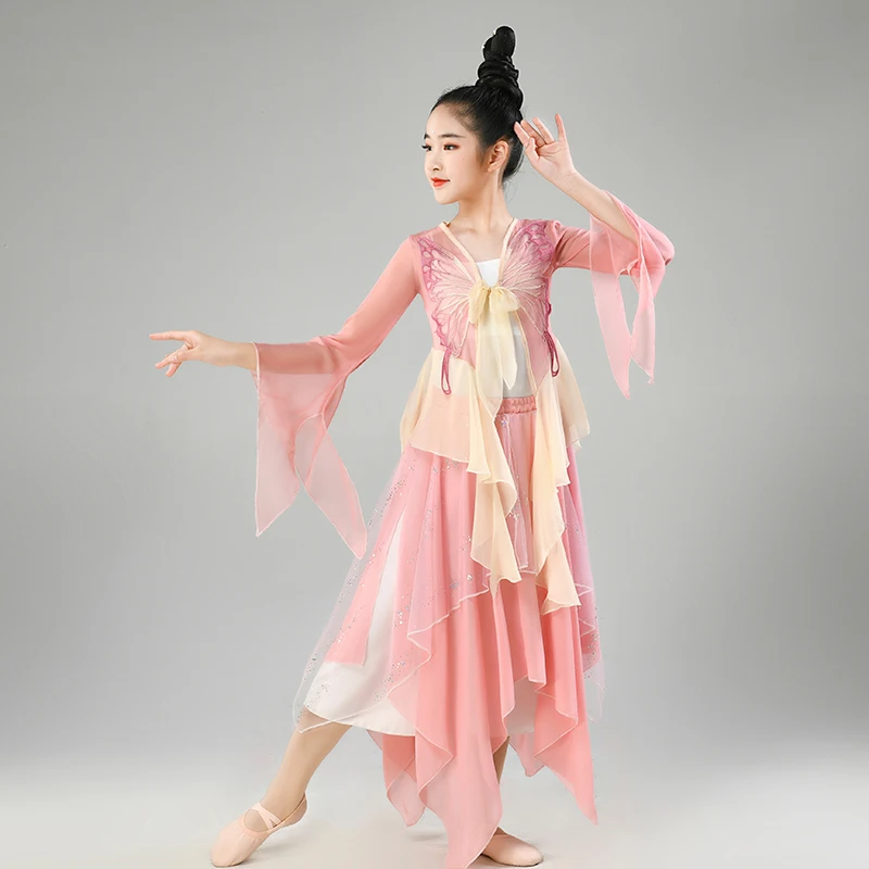 

classical dance costumes, elegant and graceful gauze dresses for girls, and long sets for Chinese dance performances hanfu