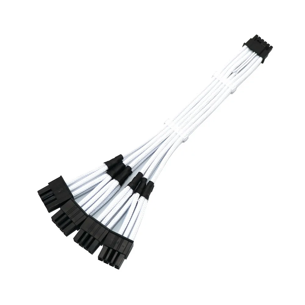 كابل طاقة PCIE 5.0 12VHPWR مخصص من Angitu 12 + 4/16 سن إلى 4x8Pin CPU/ATX/EPS كابل وحدات PSU ذكر لـ Corsair PSU 16awg