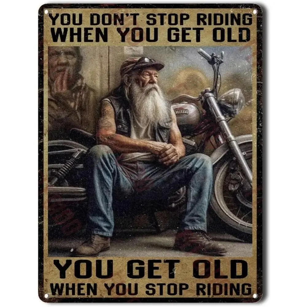 CIFBUY Retro Metal Sign Vintage Motorcycle Decor Wall Art – Rustic Tin Plaque for Garage, Bar, Home Indoor Outdoor Use