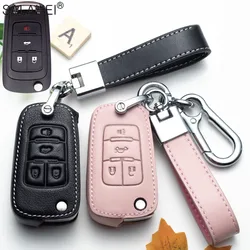 Leather Car Key Remote Cover Case For Chevrolet Cruze Aveo Trax Sail Malibu Captiva Opel Vauxhall Astra J Corsa Insignia Mokka