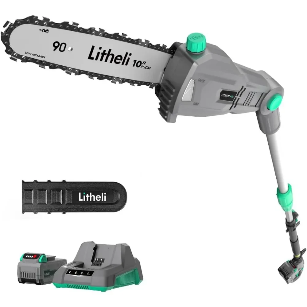 Cordless Pole Saw,10-Inch 40V Saws for Tree Trimming, Battery Saw Branch Cutting, Pruning, 2.5Ah & Charger Included