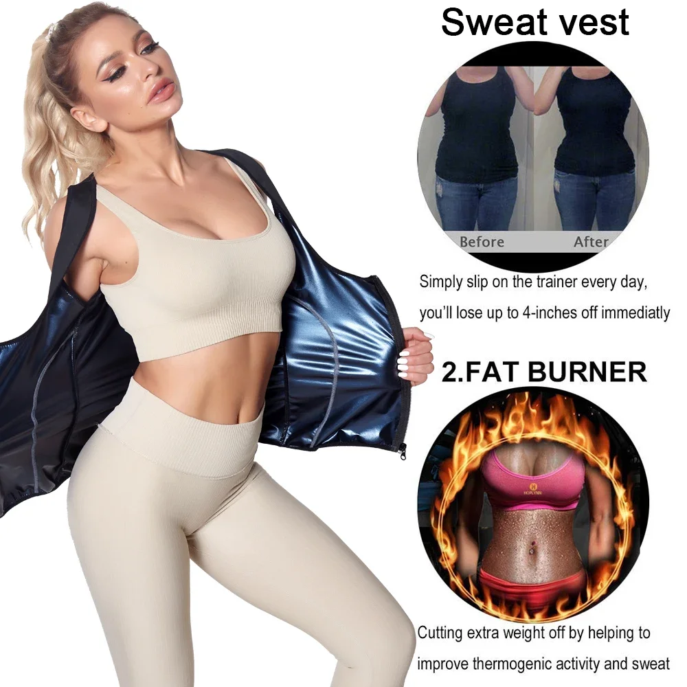 SEXYWG Women Shapewear Sauna Top Body Shaper Waist Trainer Slimming Tank Top for Weight Loss Fat Burning Sweat Top