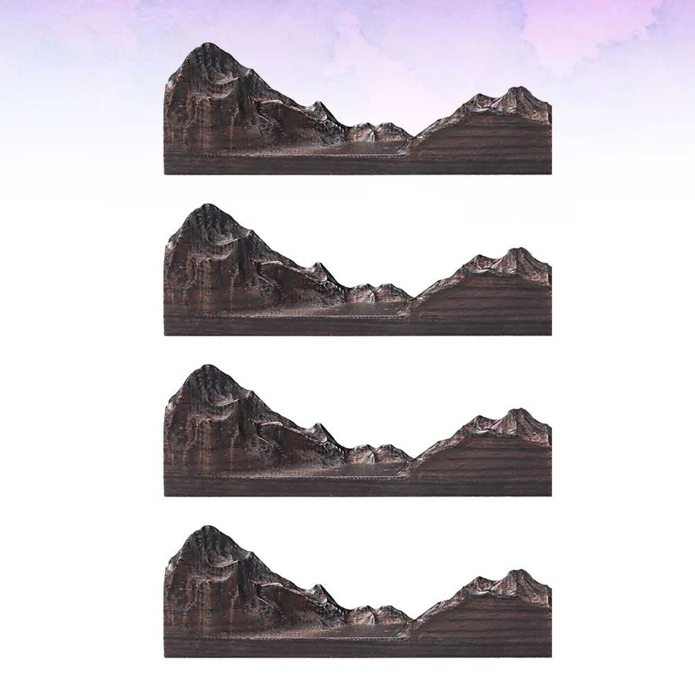 2Pcs Crystal Epoxy Mountain Landscape DIY Handmade Lovers Gifts Ebony Three-Dimensional Decoration Resin Ornament