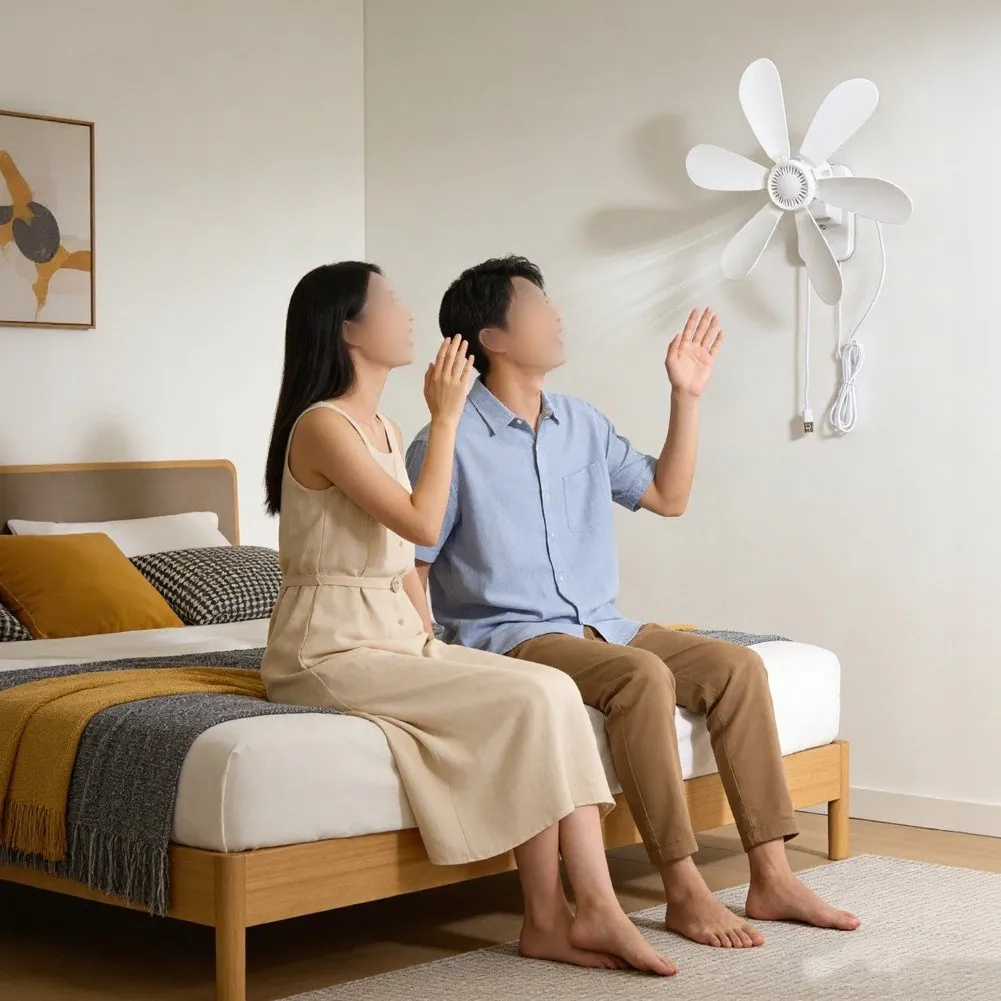 42 Cm 16.5 Inches USB Ceiling Fan Quiet Operation Wall Fan Removable Flabellum Design Energy Efficient Cooling