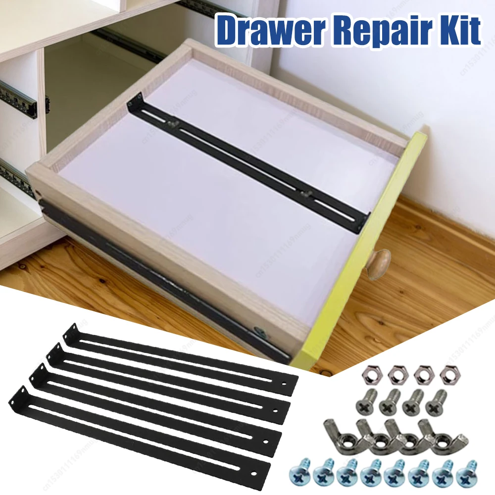 

Комплект из 4 кронштейнов для ремонта мебели: монтажные крепления для деревянных/ДСП/МДФ комодов